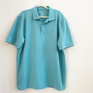 L.L Bean Mens XL Short Sleeve Collared Traditional‎ Fit Polo Shirt Green Blue